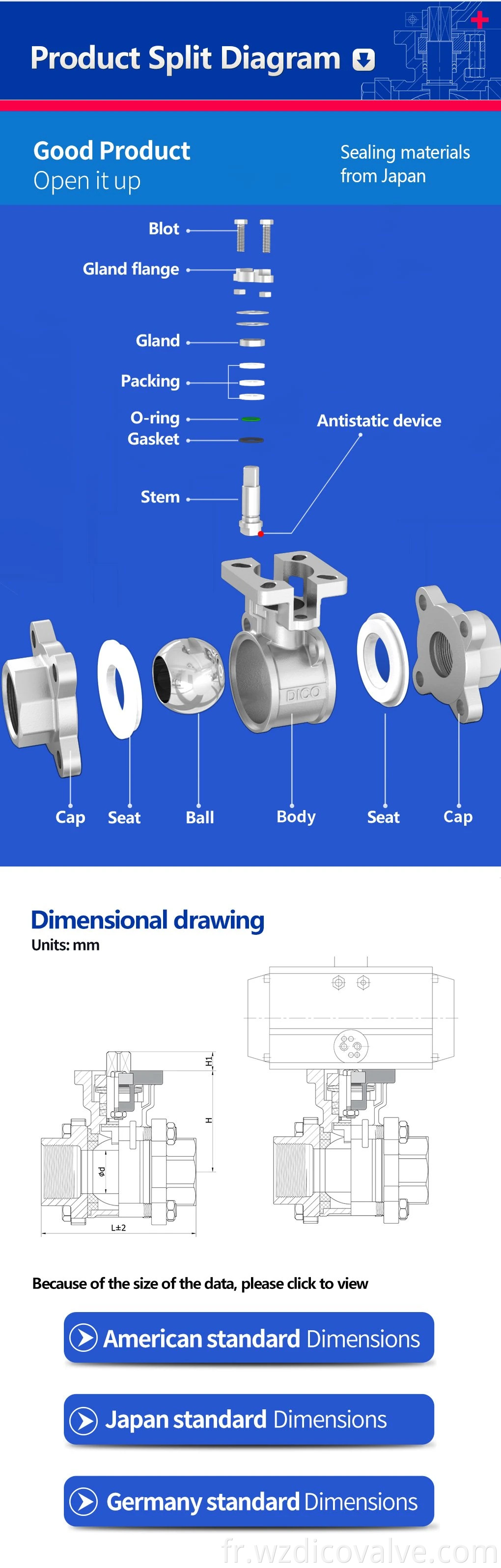 3 piece float ball valve